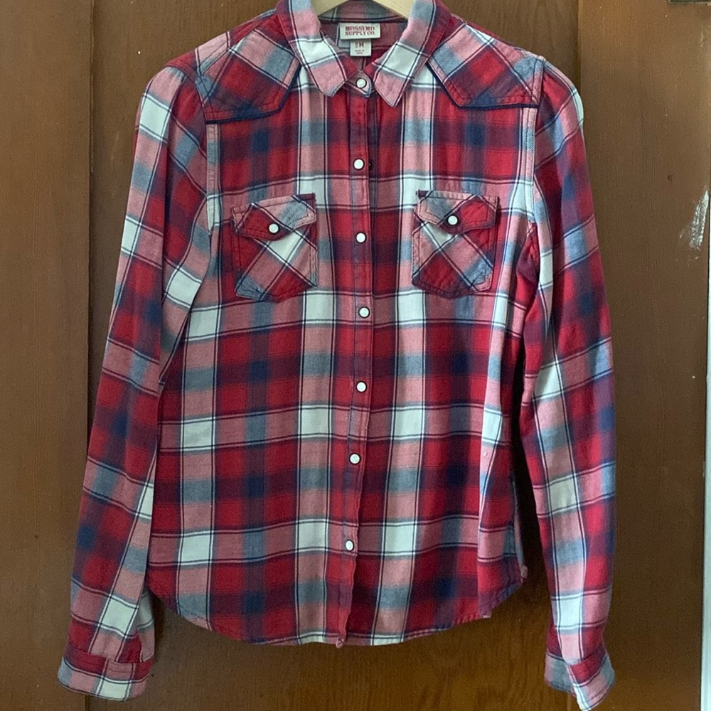 Mossimo Supply Co flannel, Women’s Medium (fits like a small) Red, White, Blue